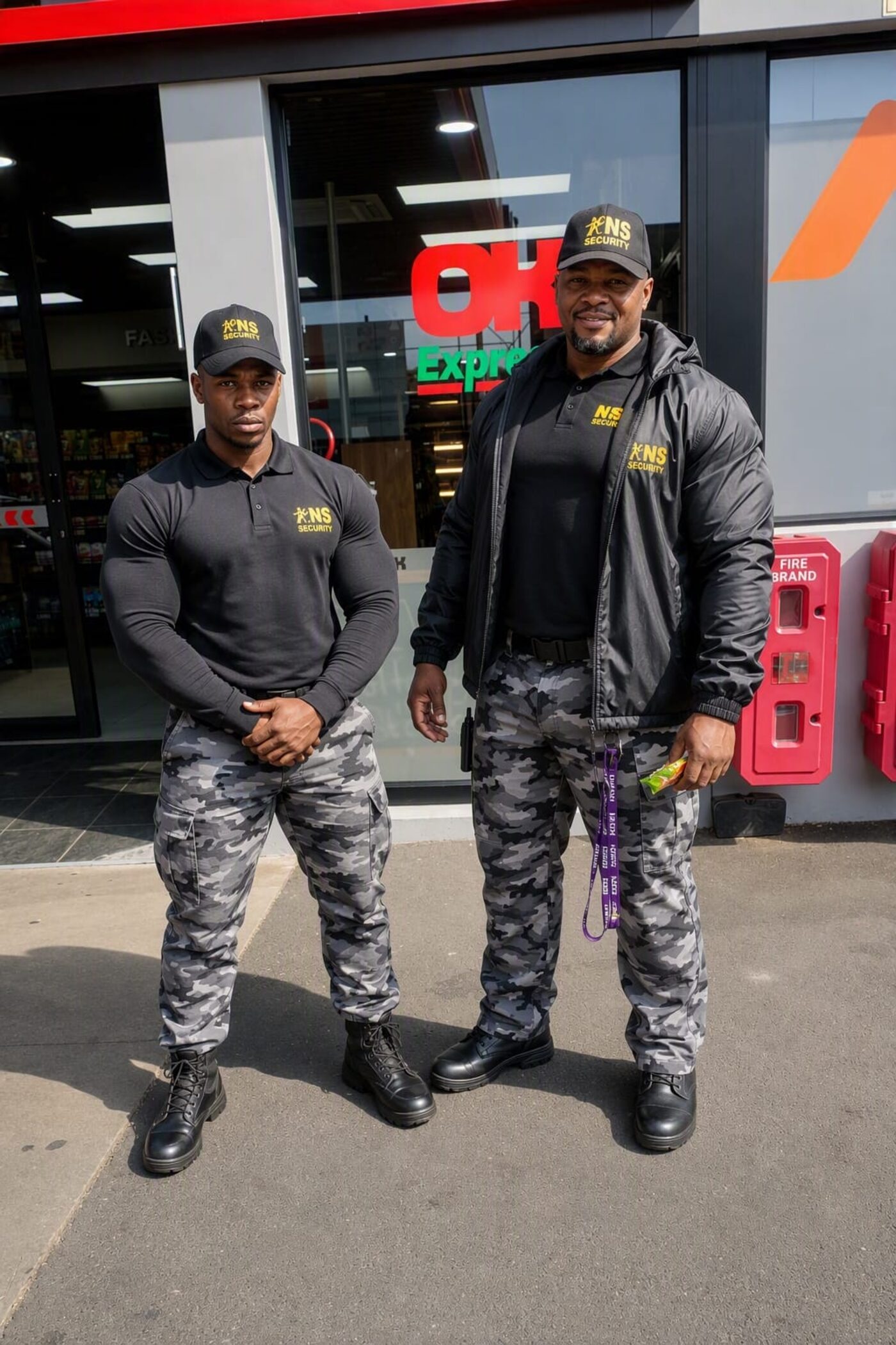 NS Security retail protection officers at a store entrance